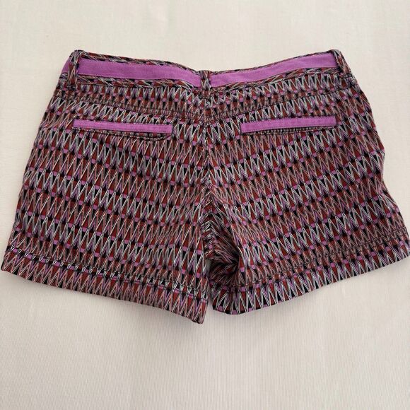 Athleta Purple Thistle Aztec Print Ariel Fo Sho Mid Rise Athletic Shorts Sz 2 - Picture 9 of 12